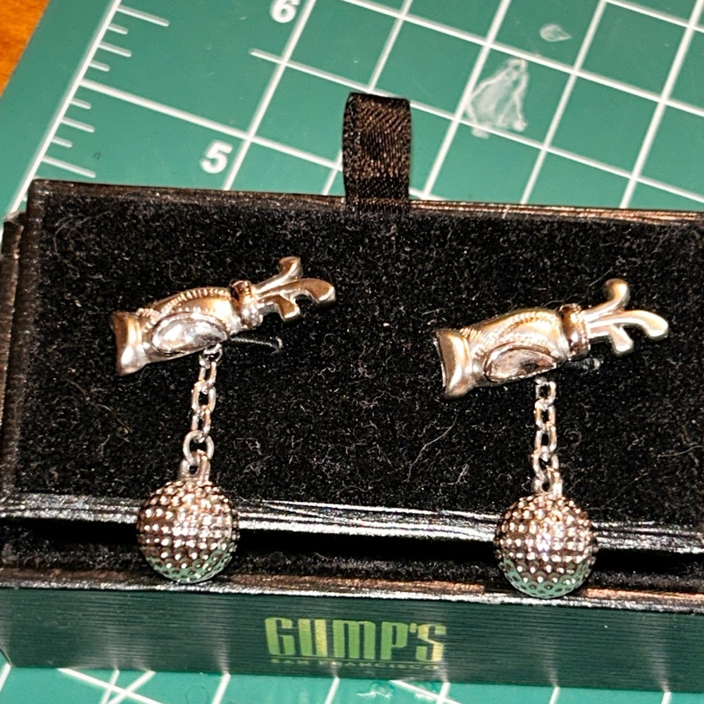 Gumps San Francisco Golf Cufflinks Silver